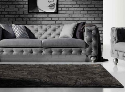 Sofa set Chesterfield set 252cm + armchair sofa couch designer decor sofa